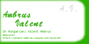 ambrus valent business card